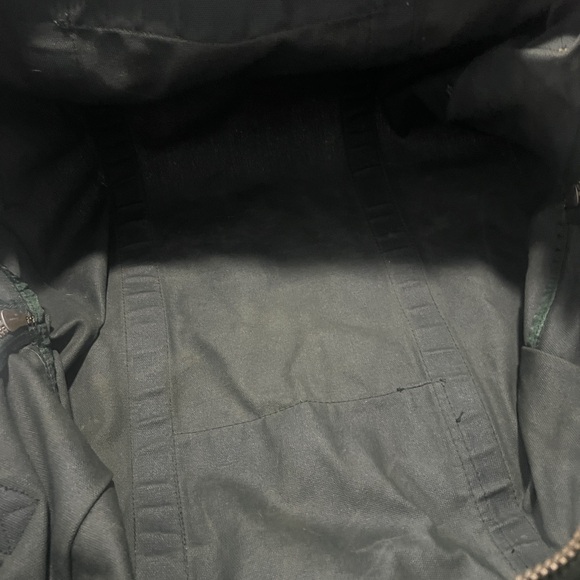 Vintage Dakota Utility Duffle Weekender Bag Dark Green Leather Straps 22” x 17” - Picture 15 of 16